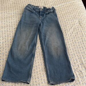 Girls wide leg high rise jeans